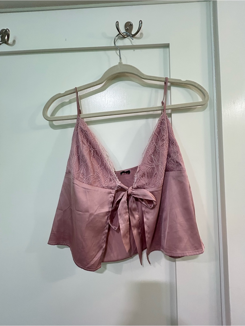 Urban Outfitters Pink Lace Tie-Front Blouse Size Medium